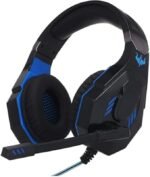 ⁦سماعات رأس Q10 بإضاءة ليد افتراضية 7.1 قناة بمنفذ USB مع ميكروفون بخاصية إلغاء الضوضاء وصوت ستيريو محيطي 3D وتحكم في مستوى الصوت للكمبيوتر وماك وأجهزة تشغيل ألعاب الفيديو من اوفلينج، أسود وأحمر⁩ - الصورة ⁦5⁩