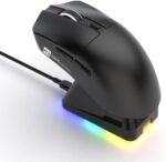 ماوس بلوتوث R8 G313 ثلاثي الاوضاع/ لاسلكي 2.4G - قابل للبرمجة 6D (برنامج) - 12800DPI - بطارية 400mAh قابلة لاعادة الشحن - قاعدة شحن مغناطيسية RGB خفيفة الوزن | اسود