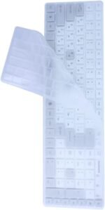 ⁦كيبورد فوريف سلكية USB مقاومة للماء مع طبقة واقية، فضي وابيض، موديل: FV-239⁩ - الصورة ⁦5⁩