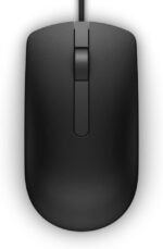ماوس ضوئي MS116 سلكي بزرين من ديل، مع كابل USB، أسود، للبيع بالتجزئة، متوافق مع أجهزة لينسبيرون 17R 57XX، 17R 7720، لاتيتيود D630، أوبتيبليكس 50XX، 5250، 90X، وXPS One 27XX