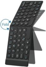 ⁦لوحة مفاتيح لاسلكية قابلة للطي من V Volt لـ الجوال والتابلت واللابتوب - موديل JB-828 تصميم نحيف قابل لإعادة الشحن، اتصال بلوتوث ثابت، حروف عالية الدقة، خفيفة الوزن (اسود)⁩ - الصورة ⁦2⁩