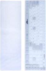 ⁦كيبورد فوريف سلكية USB مقاومة للماء مع طبقة واقية، فضي وابيض، موديل: FV-239⁩ - الصورة ⁦4⁩