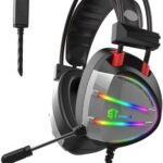 سماعة رأس للألعاب اس تي ستاندرد GM-07 - USB 7.1 (360 درجة) صوت محيطي - الفضاء اللوني ار جي بي - ميكروفون بخاصية إلغاء الضوضاء - وسائد الأذن من الميموري فوم لارتداء مريح