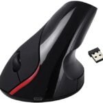 ماوس عمودي لاسلكي قابل لإعادة الشحن،2.4 جيجا، 6 أزرار بنقرة صامتة، بطارية ليثيوم 400 مللي أمبير وزر تشغيل/إيقاف تشغيل، مستشعر بصري بدقة 1600 نقطة لكل بوصة - لأجهزة ماك وويندوز JR321 من جيرتيك، أسود