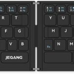 لوحة مفاتيح لاسلكية قابلة للطي من V Volt لـ الجوال والتابلت واللابتوب - موديل JB-828 تصميم نحيف قابل لإعادة الشحن، اتصال بلوتوث ثابت، حروف عالية الدقة، خفيفة الوزن (اسود)