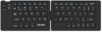 لوحة مفاتيح لاسلكية قابلة للطي من V Volt لـ الجوال والتابلت واللابتوب - موديل JB-828 تصميم نحيف قابل لإعادة الشحن، اتصال بلوتوث ثابت، حروف عالية الدقة، خفيفة الوزن (اسود)