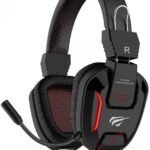 سماعات رأس - hv-h2168d - مضيئة باللون الأحمر مخصصة للألعاب للموبايل والكمبيوتر ومنصات الالعاب صون نقي جدا ، اسود ، سلكي ، فوق الأذن