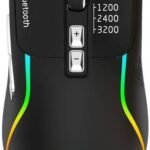 ماوس العاب لاسلكي R8 1761 RGB قابل لاعادة الشحن بوضع مزدوج وبلوتوث 2.4G 10 متر - اضاءة RGB - 7 ازرار - زر تشغيل/إيقاف موفر للطاقة - 3200 نقطة لكل بوصة - خفيف الوزن - للاعمال المكتبية