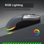 ⁦ماوس FV-210 ار جي بي قابل لإعادة الشحن ثنائي لاسلكي بلوتوث 5.1 بـ 2.4G - بطارية 500mAh ومستشعر PAW 3212 دقة 3200DPI، حماية من الأشعة فوق البنفسجية للألعاب والمكتب، لأنظمة ويندوز/iOS/أندرويد، رمادي⁩ - الصورة ⁦5⁩