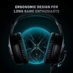 ⁦سماعة راس للالعاب K1B برو مع اضاءة LED وميكروفون سلكية فوق الاذن للكمبيوتر وبلاي ستيشن 5 واكس بوكس والجوال والتابلت واللابتوب من ران موس (اسود)⁩ - الصورة ⁦4⁩