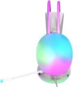 ⁦سماعة راس ستيريو للالعاب شفافة GH-511 Xtrike-Me - اضاءة RGB ديناميكية على شريط الرأس - ميكروفون تقليل الضوضاء - 2 × مقبس 3.5 ملم + USB للضوء لاجهزة الكمبيوتر والجوال واجهزة تشغيل العاب الفيديو الرقمية⁩ - الصورة ⁦3⁩