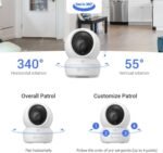 ⁦كاميرا مراقبة منزلية اتش 6 سي برو، واي فاي 360 درجة، زر اتصال، رؤية ليلية ذكية بالأشعة تحت الحمراء، كشف الحركة، تتبع ذكي، صوت ثنائي الاتجاه، متوافقة مع اليكسا من اي زد في اي زد، (3K/5 ميجابيكسل)⁩ - الصورة ⁦3⁩