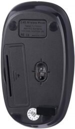 ⁦ماوس لاسلكي R10 ثنائي الوضع بلوتوث / 2.4G خفيف الوزن، 3 أزرار، 1600 نقطة لكل بوصة، تصميم صغير خفيف الوزن للمكتب والعمل (1 × بطارية ايه ايه متضمنة) من ريزيو، أسود⁩ - الصورة ⁦4⁩