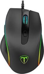 ماوس العاب كولونيل باضاءة RGB من تي- داجر TGM208| مستشعر ضوئي 6.400 نقطة في البوصة | 6 ازرار قابلة للبرمجة، سلكي