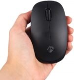 ⁦ماوس لاسلكي R10 ثنائي الوضع بلوتوث / 2.4G خفيف الوزن، 3 أزرار، 1600 نقطة لكل بوصة، تصميم صغير خفيف الوزن للمكتب والعمل (1 × بطارية ايه ايه متضمنة) من ريزيو، أسود⁩ - الصورة ⁦2⁩