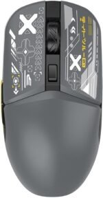 ماوس FV-210 ار جي بي قابل لإعادة الشحن ثنائي لاسلكي بلوتوث 5.1 بـ 2.4G - بطارية 500mAh ومستشعر PAW 3212 دقة 3200DPI، حماية من الأشعة فوق البنفسجية للألعاب والمكتب، لأنظمة ويندوز/iOS/أندرويد، رمادي