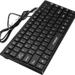 لوحة مفاتيح FV-65s بكابل رفيع بواجهة USB من فوريف، قم بالتوصيل وابدأ فورًا بالتشغيل - أسود