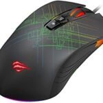 ماوس جيمنج جيم نوت MS1019 مخصص للألعاب قابل للبرمجة بأضائة متعددة 7 أزرار مع أمكانية التحكم فى السرعة و الأضائة ببرنامج خاص - سرعة 4800 دى بى أى من هافيت، سلكي