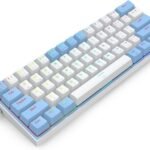 لوحة مفاتيح ميكانيكية بسلك فيز K617 60%، مفاتيح حمراء، حامل مانع للانزلاق، إضاءة ار جي بي، تبديل سريع للمفاتيح، 20 نمط إضاءة خلفية، كابل نوع سي قابل للفصل، أحرف كتابة إنجليزية، أبيض وأزرق من ريدراجون