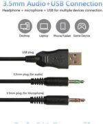 ⁦سماعة راس ستيريو للالعاب شفافة GH-511 Xtrike-Me - اضاءة RGB ديناميكية على شريط الرأس - ميكروفون تقليل الضوضاء - 2 × مقبس 3.5 ملم + USB للضوء لاجهزة الكمبيوتر والجوال واجهزة تشغيل العاب الفيديو الرقمية⁩ - الصورة ⁦5⁩