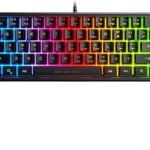 كيبورد العاب صغير 60% بغشاء FV-61 مع اضاءة خلفية RGB للكمبيوتر من فوريف | اسود