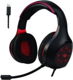 GM-2100 سم اعة ستريو مخصصة للجيمنج بميكرفون للكمبيوتر احمر/أسواد، سلكي، فوق الاذن، من ستاندرد