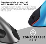 ⁦ماوس عمودي لاسلكي قابل لإعادة الشحن،2.4 جيجا، 6 أزرار بنقرة صامتة، بطارية ليثيوم 400 مللي أمبير وزر تشغيل/إيقاف تشغيل، مستشعر بصري بدقة 1600 نقطة لكل بوصة - لأجهزة ماك وويندوز JR321 من جيرتيك، أسود⁩ - الصورة ⁦5⁩