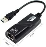 ⁦محول شبكة USB 3.0 إلى آر جيه 45 10/100/1000 جيجابت إيثرنت لشبكة LAN لنظام ويندوز 10/8.1/8/7/فيستا، ماك أو إس، لينكس، كروم أو إس وغيرها من دي اي بي - أسود⁩ - الصورة ⁦4⁩