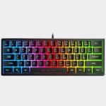 ⁦كيبورد العاب صغير 60% بغشاء FV-61 مع اضاءة خلفية RGB للكمبيوتر من فوريف | اسود⁩ - الصورة ⁦2⁩