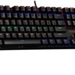 كيبورد ميكانيكي للالعاب K565 R RUDRA من ريدراجون - مفتاح بني، اضاءة ليد بالوان قوس قزح، مفاتيح انجليزية وعربية (اسود)