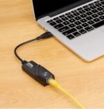 ⁦محول شبكة USB 3.0 إلى آر جيه 45 10/100/1000 جيجابت إيثرنت لشبكة LAN لنظام ويندوز 10/8.1/8/7/فيستا، ماك أو إس، لينكس، كروم أو إس وغيرها من دي اي بي - أسود⁩ - الصورة ⁦5⁩