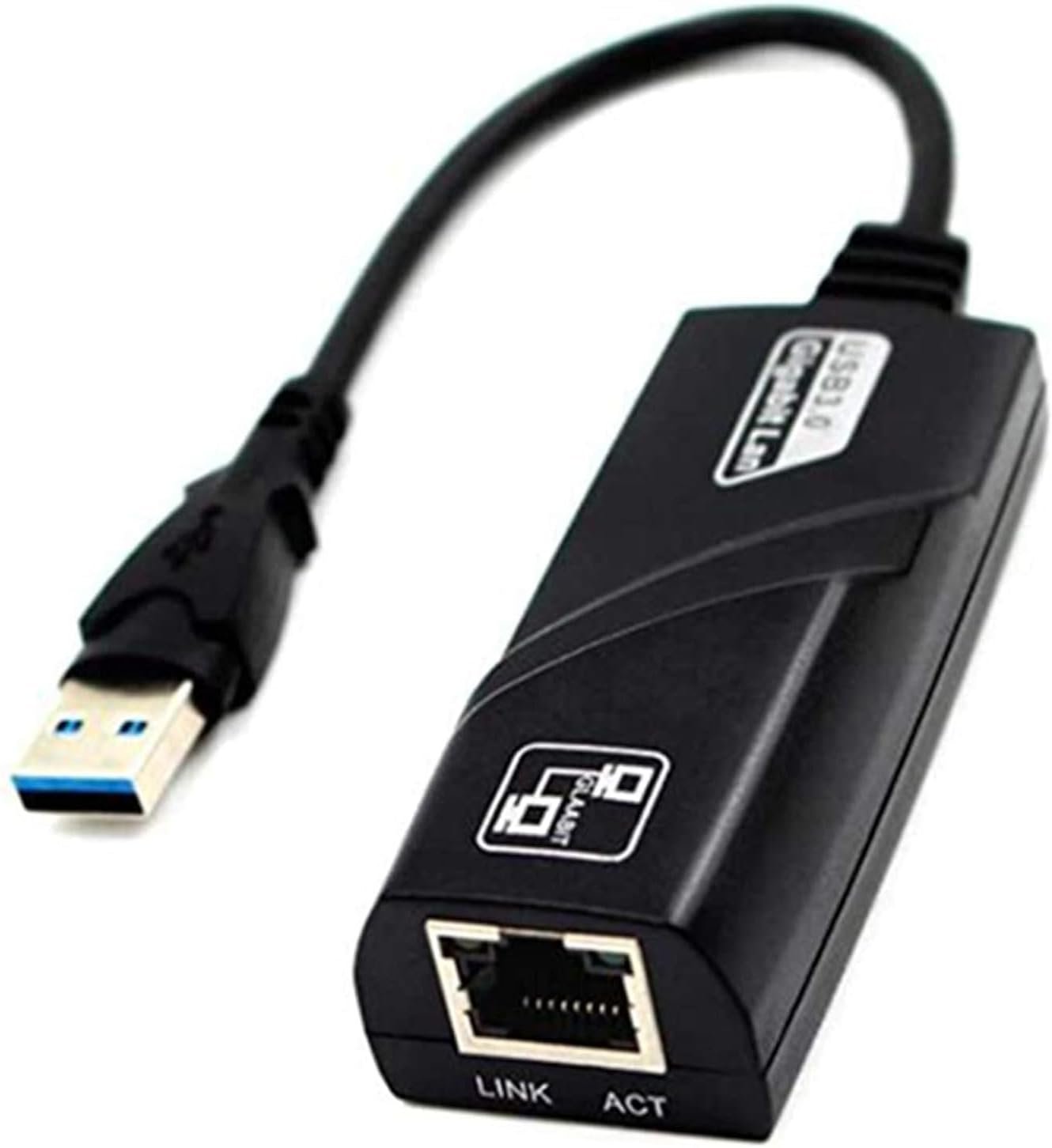 61gAfJJ7yNL._AC_SL1500_ محول شبكة USB 3.0 إلى آر جيه 45 10/100/1000 جيجابت إيثرنت لشبكة LAN لنظام ويندوز 10/8.1/8/7/فيستا، ماك أو إس، لينكس، كروم أو إس وغيرها من دي اي بي - أسود - الصورة 1