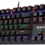 لوحة مفاتيح ألعاب ميكانيكية بإضاءة خلفية بألوان قوس قزح من سلسلة فالهايم من ريدراجون، لون أحمر، موديل K608-R