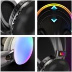 سماعة راس لاسلكية AH-980G مريحة للالعاب بفضاء لوني ار جي بي، مشغلات ديناميكية 40 ملم، تقليل الضوضاء، صوت جهوري نقي، USB نوع C، تدعم كيبل AUX للاطفال والبنات (ابيض 1) - Image 3