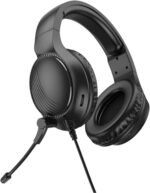 ⁦سيليبريت سماعة رأس GM-5 للألعاب مع مشغلات 40 ملم، ميكروفون عالي الدقة HD، صوت محيطي، تصميم خفيف الوزن، قابل للتعديل 360 درجة، متوافقة مع PS4 وPS5 والكمبيوتر، أسود⁩ - الصورة ⁦3⁩