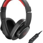 سماعة رأس للالعاب H720 يوروب من ريدراجون توصيل بواسطة كابل C نوع لاجهزة ايباد والتابلت والموبايل تحكم مدمج رفع خفض مستوى الصوت تشغيل ايقاف مؤقت مع اغطية اذن قابلة للدوران أسود فوق الأذن