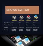 ⁦كيبورد ميكانيكي K80 بتوصيل USB تايب-C مع إضاءة خلفية و مفاتيح قابلة للتبديل باللون الأسود متوافق مع اللابتوب باللغة الإنجليزية⁩ - الصورة ⁦6⁩