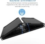 كيبورد B033 بلوتوث 5.0 صغيرة الحجم كاملة الحجم مع لوحة لمس - مزامنة حتى 3 اجهزة - كيبورد لاسلكية مغناطيسية محمولة ثلاثية الطيات قابلة لاعادة الشحن لويندوز واندرويد وIOS وايباد والجوال | رمادي - Image 3