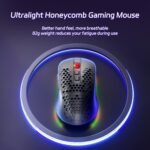 ⁦ماوس ألعاب لاسلكي M694 من ريدراجون بهيكل خلية نحل 7200 نقطة لكل انش ثلاثي الأوضاع خفيف الوزن بإضاءة ار جي بي و7 ازرار قابلة للبرمجة وبطارية تدوم طويلا ويدعم البرنامج للكمبيوتر وماك⁩ - الصورة ⁦6⁩