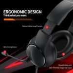 ⁦سيليبريت سماعة رأس GM-5 للألعاب مع مشغلات 40 ملم، ميكروفون عالي الدقة HD، صوت محيطي، تصميم خفيف الوزن، قابل للتعديل 360 درجة، متوافقة مع PS4 وPS5 والكمبيوتر، أسود⁩ - الصورة ⁦5⁩