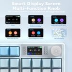 كيبورد ميكانيكي لاسلكي K108 برو بشاشة ومقبض من لينجباو، كيبورد كريمية بالحجم الكامل قابل للتبديل السريع، بطارية 10000mAh، غطاء مفاتيح PBT مطبوع جانبيا، اضاءة خلفية RGB، كيبورد العاب ثلاثية الاوضاع - Image 3