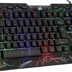 كيبورد جيمنج سلكي زيوس K002 بإضاءة LED مقاومة للماء متعددة الوسائط واجهة توصيل USB اسود