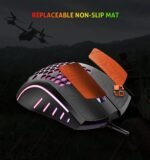 ⁦ماوس هوني كومب للالعاب بفضاء لوني ار جي بي، خفيف الوزن - GM015 من ميشن (6400 نقطة لكل بوصة) مناسب للاستخدام مع اجهزة الكمبيوتر واللاب توب، اسود، USB⁩ - الصورة ⁦5⁩