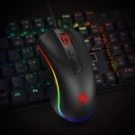 ⁦ماوس ألعاب M711 من ريدراجون، ماوس سلكي، 7 أزرار قابلة للبرمجة، ماوس إضاءة RGB قابل للتخصيص، بدقة 10000 نقطة لكل 2.54 سم، ماوس مريح، ماوس خفيف الوزن، للابتوب والكمبيوتر المكتبي (أسود⁩ - الصورة ⁦5⁩