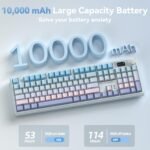 كيبورد ميكانيكي لاسلكي K108 برو بشاشة ومقبض من لينجباو، كيبورد كريمية بالحجم الكامل قابل للتبديل السريع، بطارية 10000mAh، غطاء مفاتيح PBT مطبوع جانبيا، اضاءة خلفية RGB، كيبورد العاب ثلاثية الاوضاع - Image 5