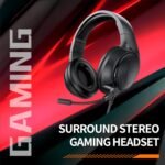 ⁦سيليبريت سماعة رأس GM-5 للألعاب مع مشغلات 40 ملم، ميكروفون عالي الدقة HD، صوت محيطي، تصميم خفيف الوزن، قابل للتعديل 360 درجة، متوافقة مع PS4 وPS5 والكمبيوتر، أسود⁩ - الصورة ⁦4⁩