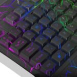 كيبورد جيمنج سلكي زيوس K002 بإضاءة LED مقاومة للماء متعددة الوسائط واجهة توصيل USB اسود - Image 5