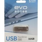 ذاكرة فلاش ايفو بسعة 32 جيجابايت، واجهة USB 2.0، هيكل معدني، فضي