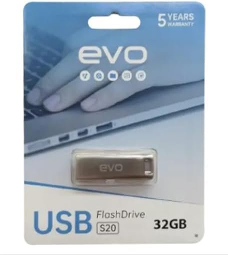 416zN2TDAPL._AC_ ذاكرة فلاش ايفو بسعة 32 جيجابايت، واجهة USB 2.0، هيكل معدني، فضي - الصورة 1