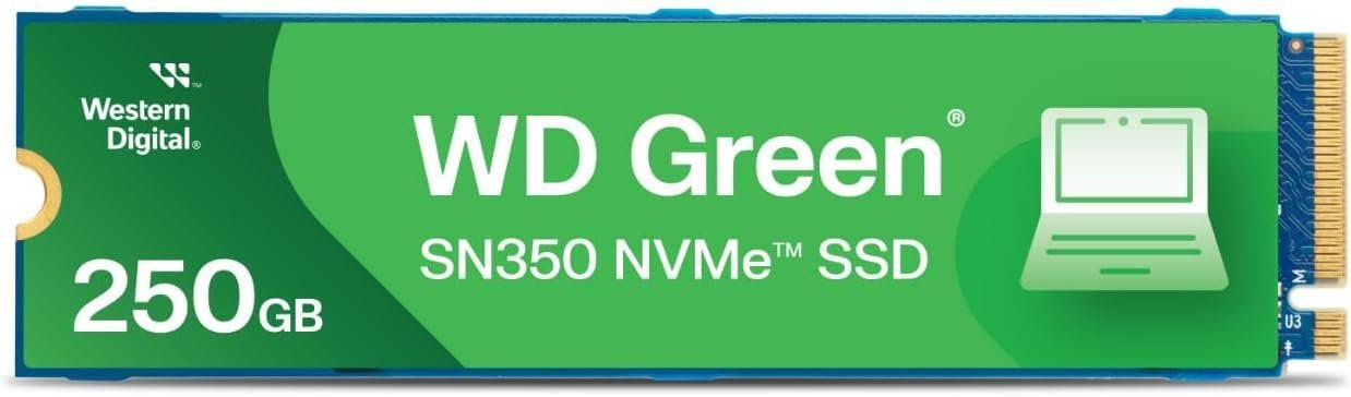 51BRworEhOL._AC_SL1500_ ويسترن ديجيتال ذاكرة مستديمة اس دي ان 350 سعة 250GB بمنفذ PCIe الجيل 3 × 4، v1.3 M.2 2280، سرعة قراءة تصل الى 2400 ميجابايت/ثانية، كتابة 1500 ميجابايت ثانية ضمان، nvme - الصورة 1